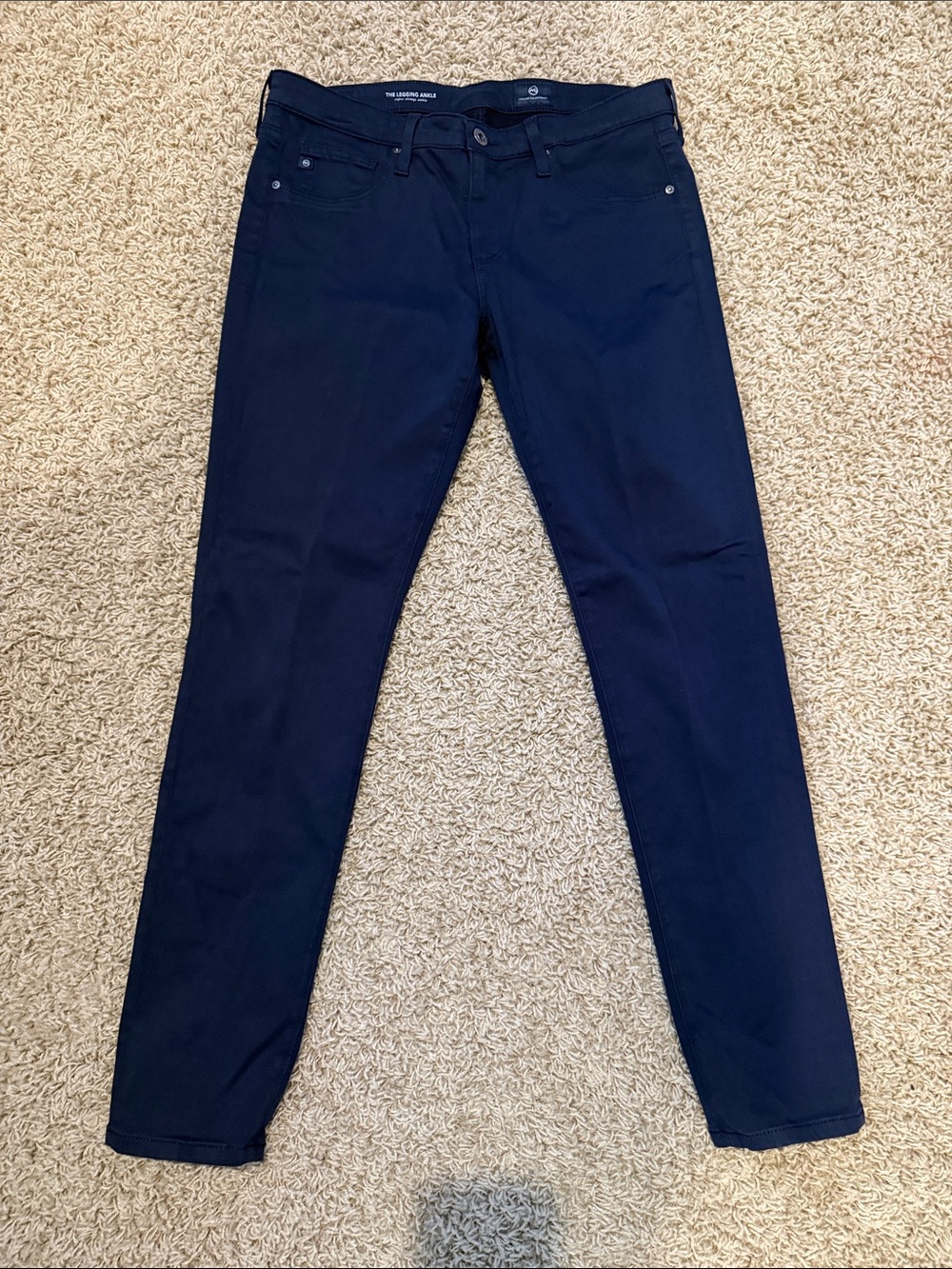 AG Adriano Goldschmied Soft Navy Leggings The Legging Ankle Super Skinny 28R